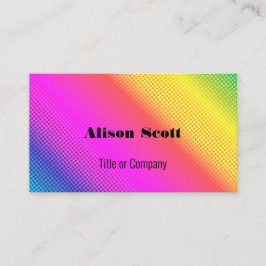 Bright Neon Rainbow Modern Social Media Visitkort