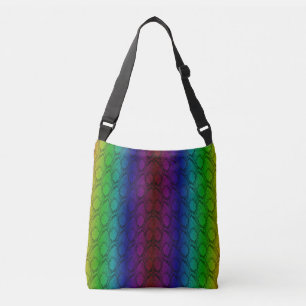 Bright Neon Rainbow Python Lodrät Snake Skin Axelväska