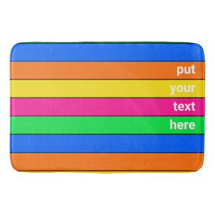 BRIGHT NEON ROSA GULT BLUE GRÖNT ORANGE RAND BADRUMSMATTA