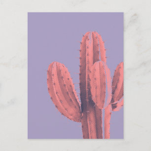 Bright Neon Rosa Lila Cactus Succult Photo Vykort