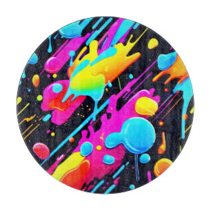 Bright Neon Stänk i Abstrakt Art