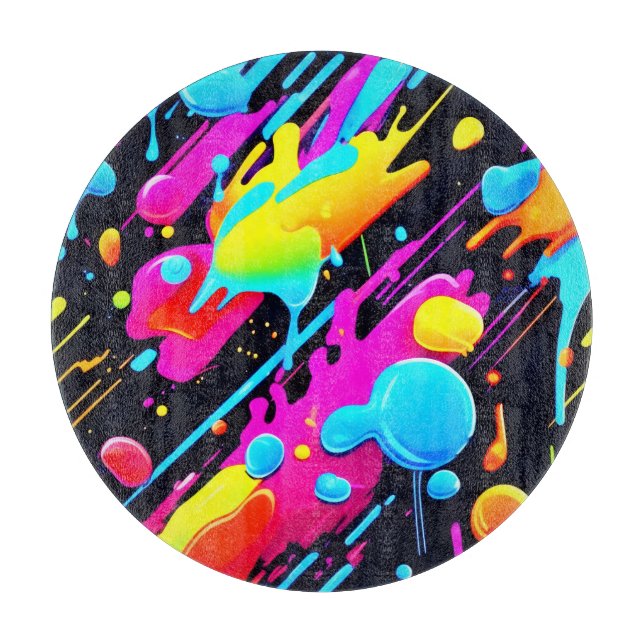 Bright Neon Stänk i Abstrakt Art (Framsidan)