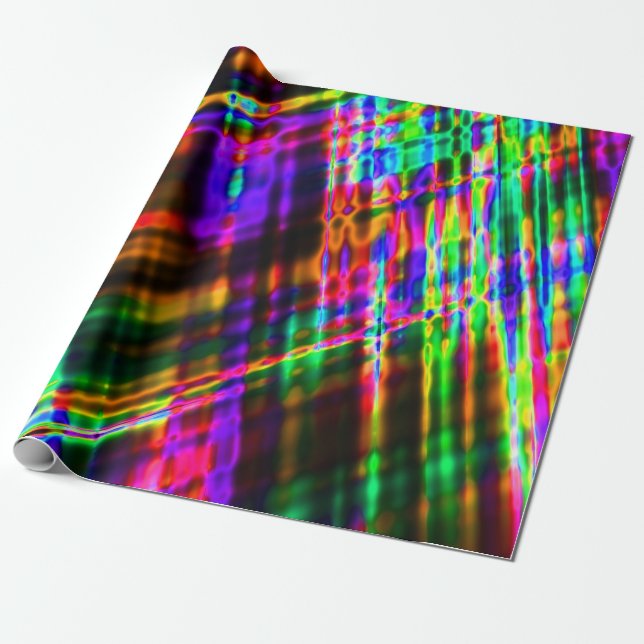 Bright Neon Wrapping Papper Presentpapper (Utrullad)