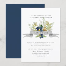 Bright Oak | Blå | Rustik vattenfärg bröllop