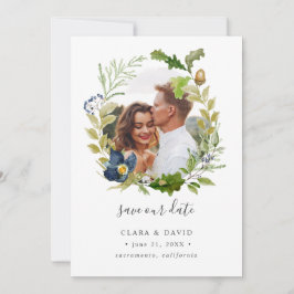 Bright Oak ram Photo bröllop spara datum Datumet