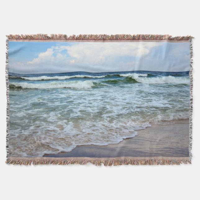 Bright Ocean Vågar Filt (Framsidan)