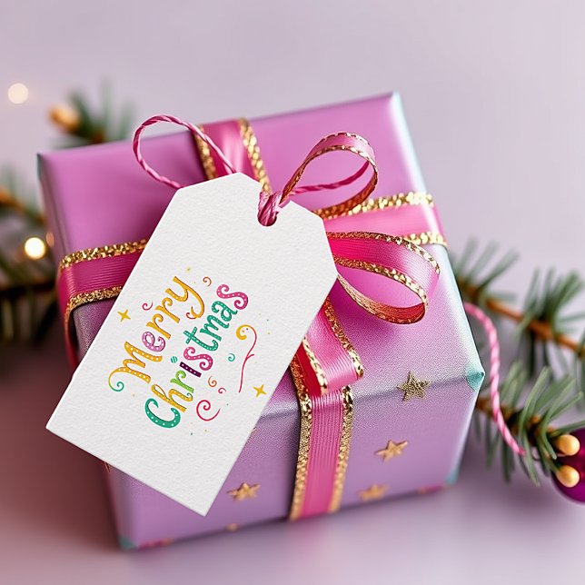 Bright och coola God jul Presentetikett (Skapare uppladdad)