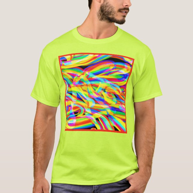 Bright och färglös nylonkonst Mönster T Shirt (Framsida)