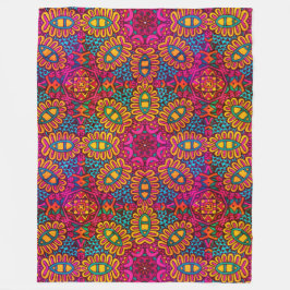 Bright och färgstark Mandala Fleecefilt