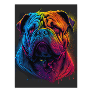 Bright och Fluffy Chinese Shar Pei hund, Shar-Pei Fototryck