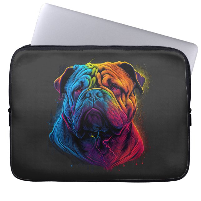 Bright och Fluffy Chinese Shar Pei hund, Shar-Pei Laptop Fodral (Framsidan)