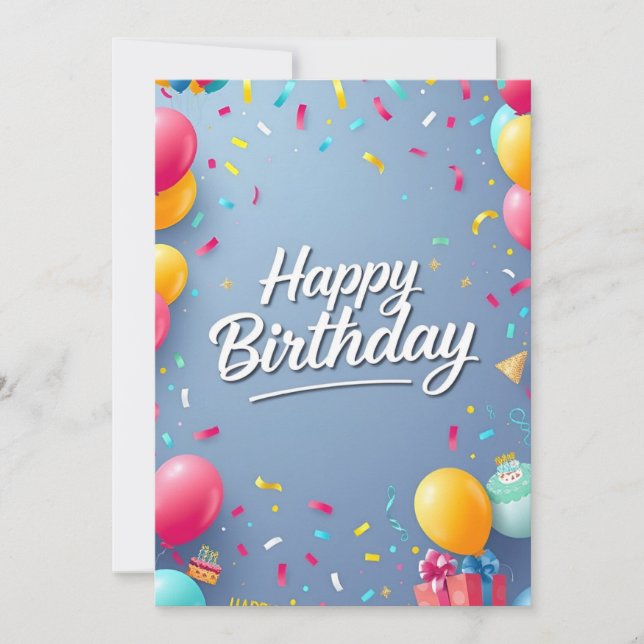 Bright och Glatta födelsedag Önskemål! Inbjudningar (Framsida)