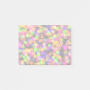 Bright och mousserande Ljus Bokeh Background Post-it Block