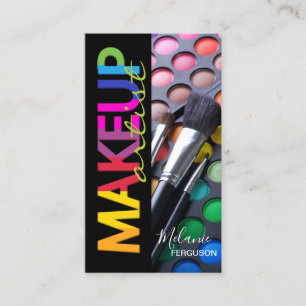 Bright- och Roligt Makeup-palett med penslar MUA Visitkort