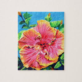 Bright och Sunny Rosa Hibiscus Puzzles Pussel