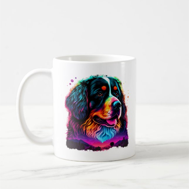 Bright och vackert Bernese Mountain Hund Kaffemugg (Vänster)