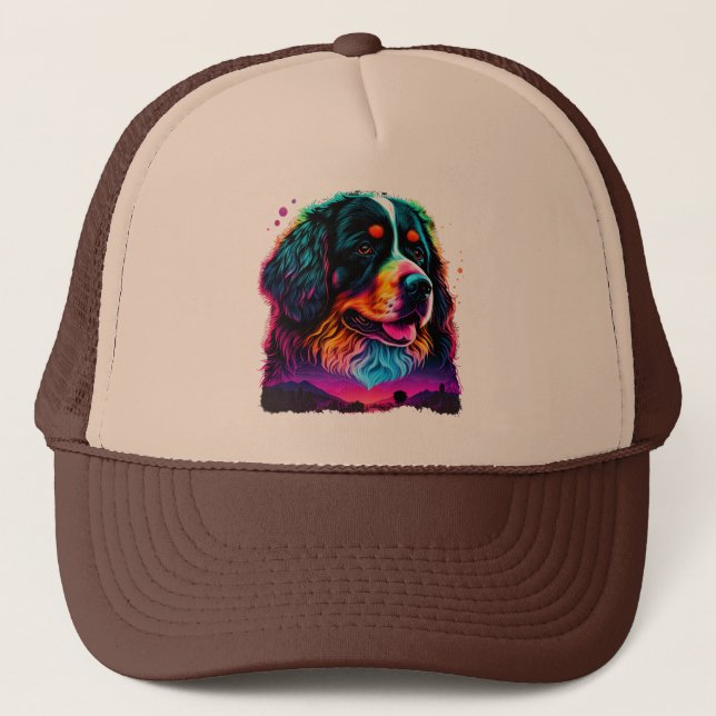 Bright och vackert Bernese Mountain Hund Keps (Framsida)
