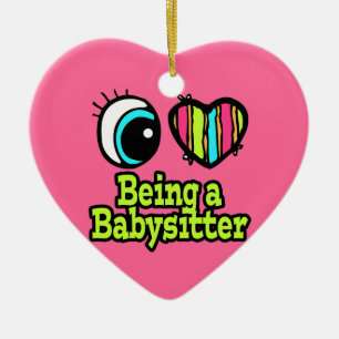 Bright Öga Heart I Kärlek är en barnvakt Julgransprydnad Keramik