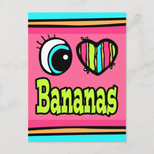 Bright Öga Heart I Kärlek Bananas Vykort