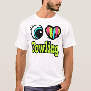 Bright Öga Heart I Kärlek Bowling T-shirt