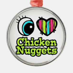 Bright Öga Heart I Kärlek Chicken Nuggets Julgransprydnad Metall