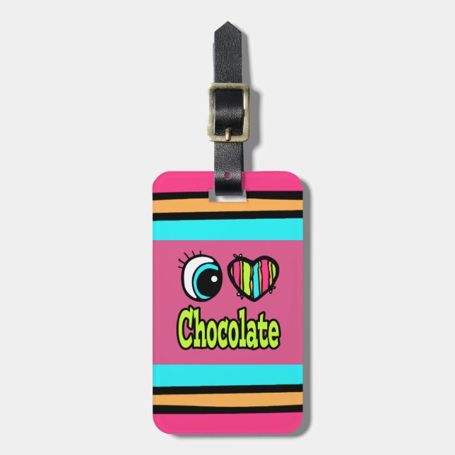 Bright Öga Heart I Kärlek Chocolate Bagagebricka (Vertikal Framsida)
