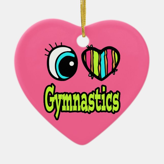 Bright Öga Heart I Kärlek Gymnastics Julgransprydnad Keramik (Framsidan)