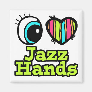 Bright Öga Heart I Kärlek Jazz Händer Magnet