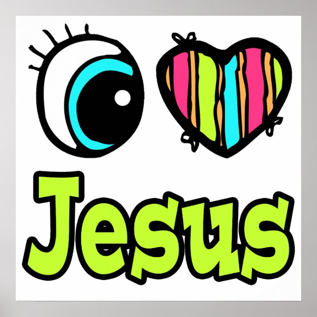 Bright Öga Heart I Kärlek Jesus Poster (Framsidan)