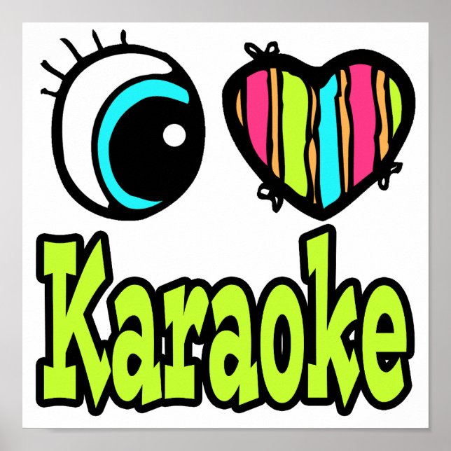 Bright Öga Heart I Kärlek Karaoke Poster (Framsidan)