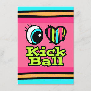 Bright Öga Heart I Kärlek Kick Boll Inbjudningar