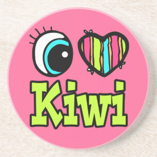 Bright Öga Heart I Kärlek Kiwi Underlägg