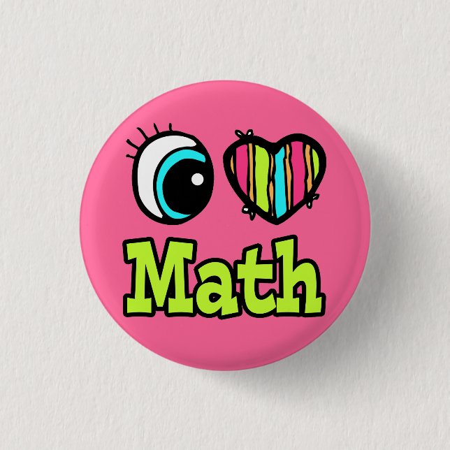 Bright Öga Heart I Kärlek Math Knapp (Framsida)