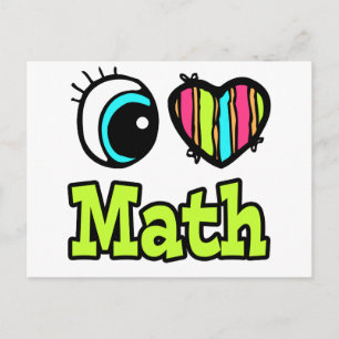 Bright Öga Heart I Kärlek Math Vykort