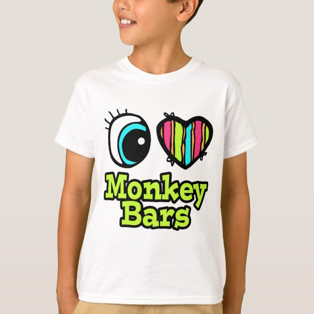 Bright Öga Heart I Kärlek Monkey Pub T Shirt (Framsida)