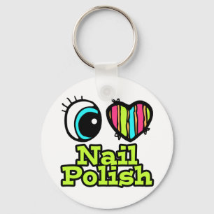 Bright Öga Heart I Kärlek Nagel polska Nyckelring