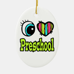 Bright Öga Heart I Kärlek Preschool Julgransprydnad Keramik