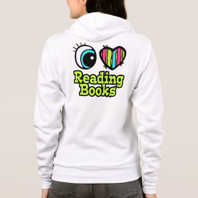 Bright Öga Heart I Kärlek Reading Bokar T Shirt (Baksida)