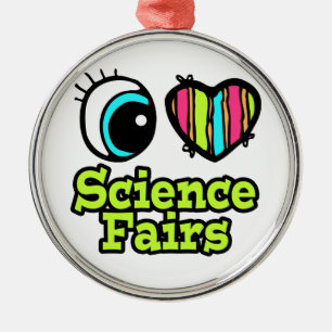 Bright Öga Heart I Kärlek Science Fairs Julgransprydnad Metall