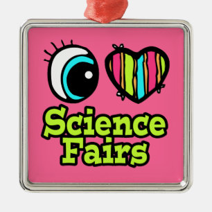Bright Öga Heart I Kärlek Science Fairs Julgransprydnad Metall