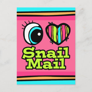 Bright Öga Heart I Kärlek Snigel Mail Vykort