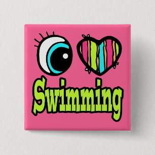 Bright Öga Heart I Kärlek Swimming Knapp