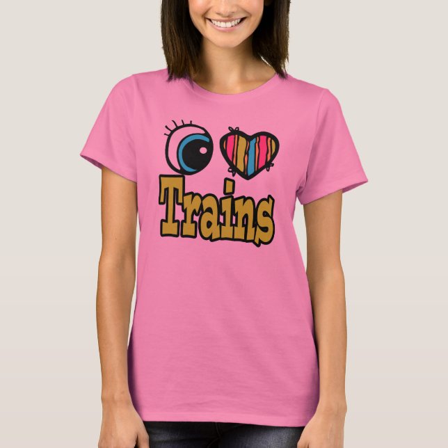 Bright Öga Heart I Kärlek Tåg T-shirt (Framsida)