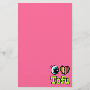 Bright Öga Heart I Kärlek Tofu Brevpapper