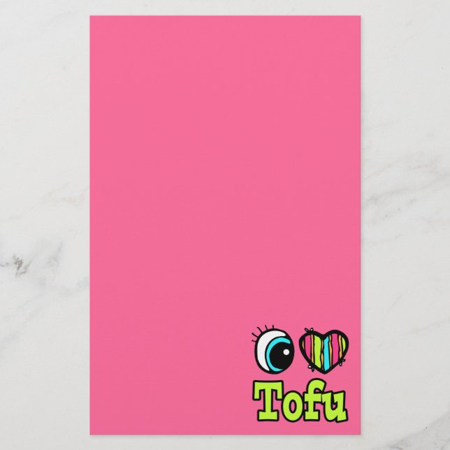 Bright Öga Heart I Kärlek Tofu Brevpapper (Framsida)