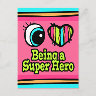 Bright Öga Heart I Kärlek Toppen Hero Vykort