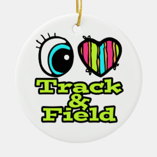Bright Öga Heart I Kärlek Track och Fält Julgransprydnad Keramik