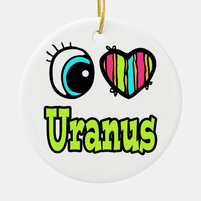 Bright Öga Heart I Kärlek Uranus Julgransprydnad Keramik (Framsidan)