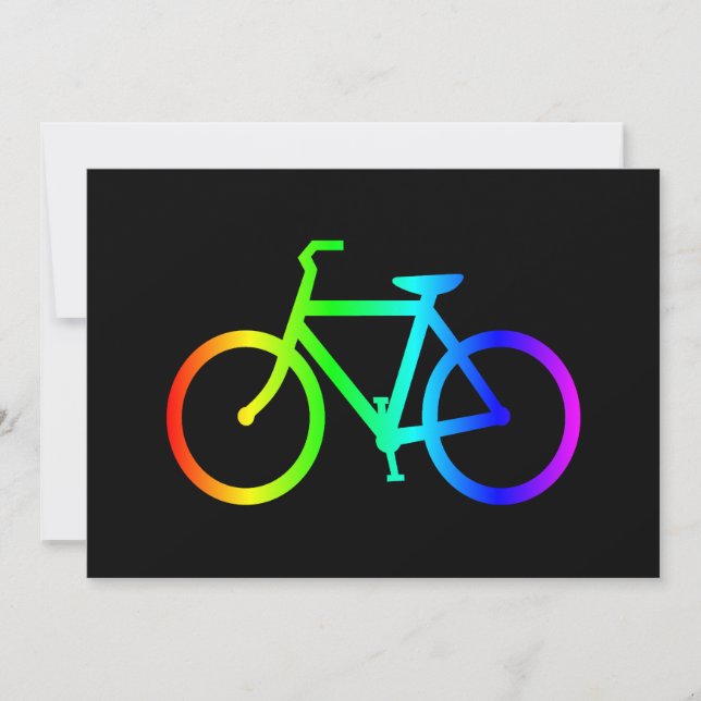 Bright Ombre Rainbow Bicycle Inbjudningar (Framsida)