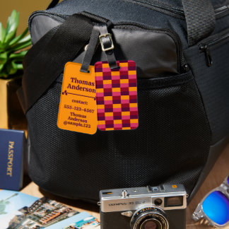 Bright Orange and Purple Combination Bagagebricka